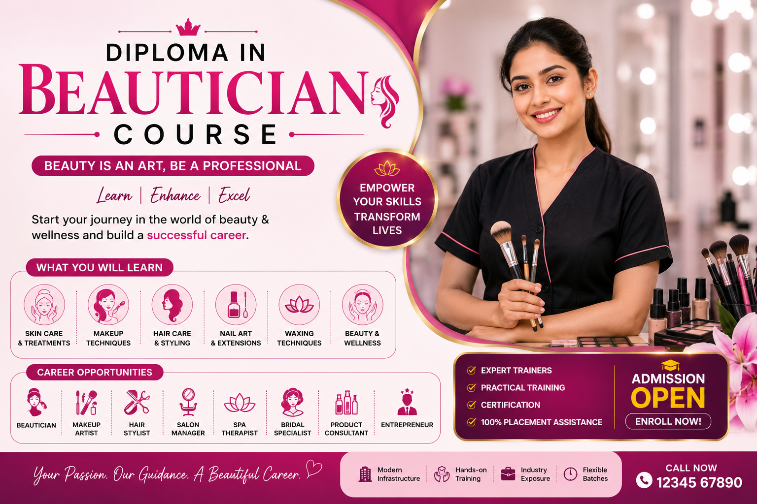 DIPLOMA IN BEAUTICIAN COURSE at AICDM Foundation