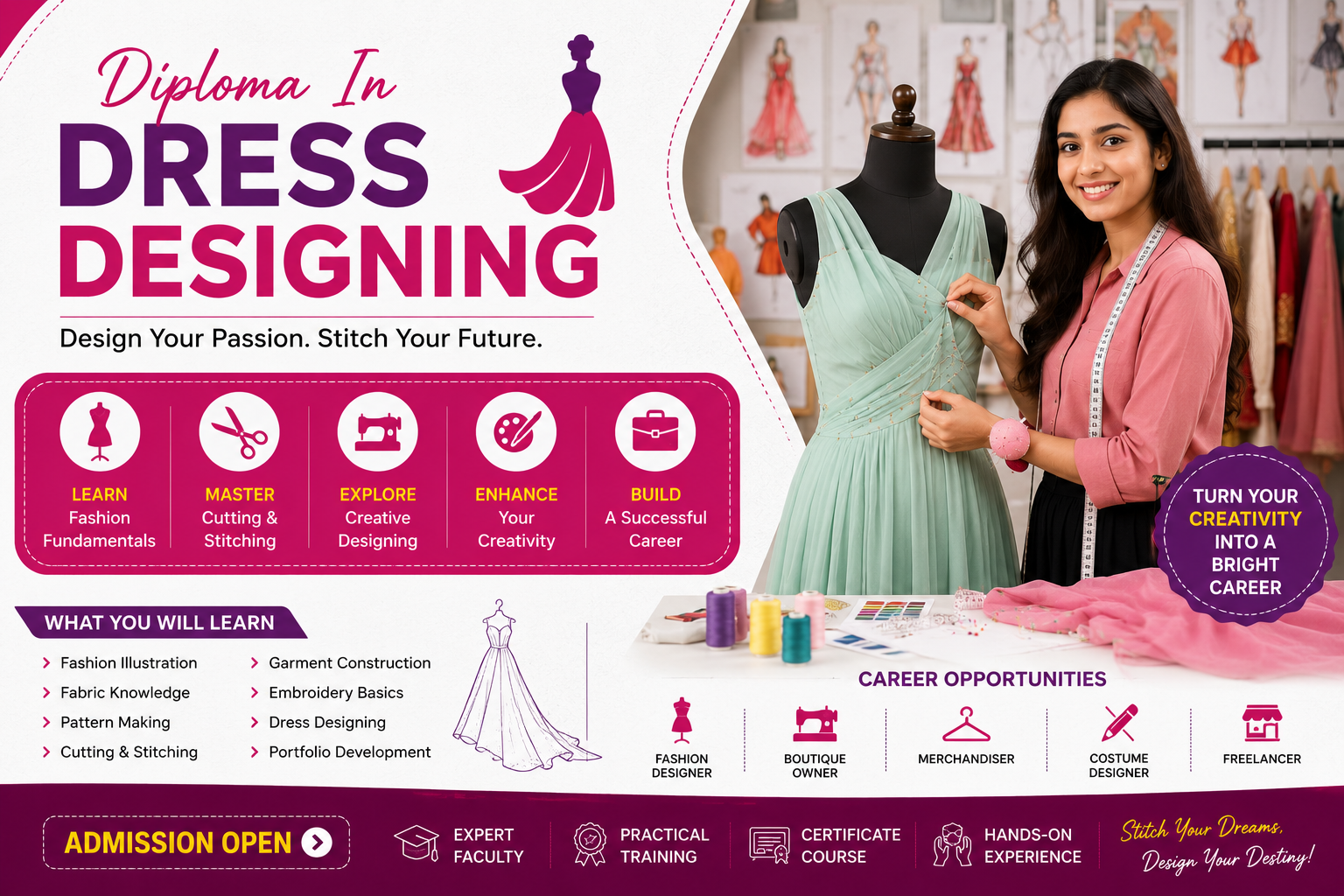 DIPLOMA IN DRESS DESIGNING at AICDM Foundation